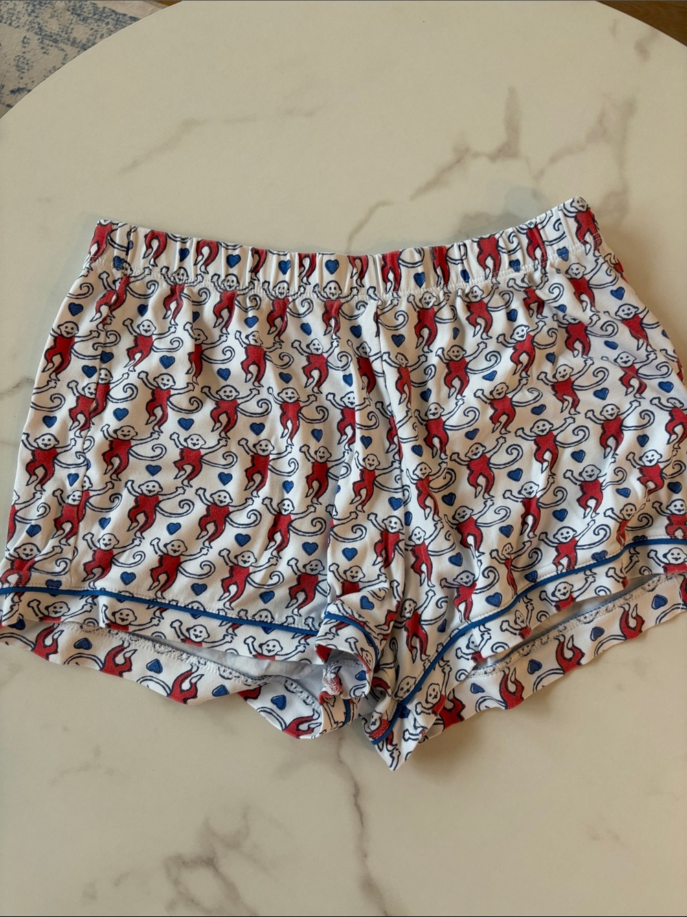 Roller Rabbit White Pajama Set with Red & Blue Monkey Print - Picture 5 of 5